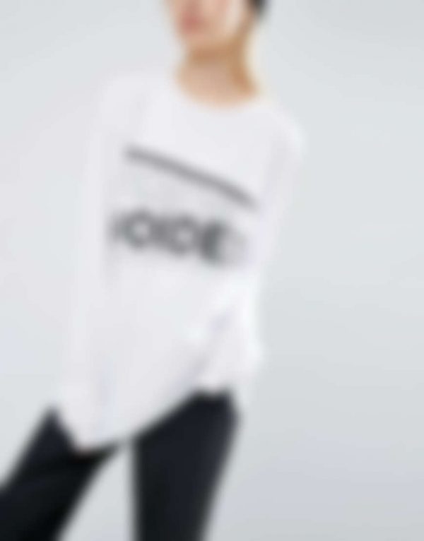 ASOS T-Shirt In Longline Fit With Logo And Long Sleeve